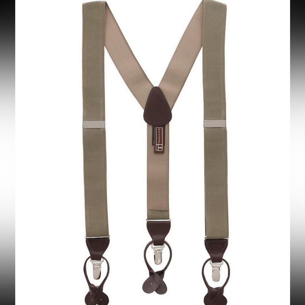 TRAFALGAR Classic Solid Color 38mm Convertible Braces Suspenders
